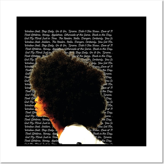 Erykah Badu and 20 Song List Wall Art by teesmile